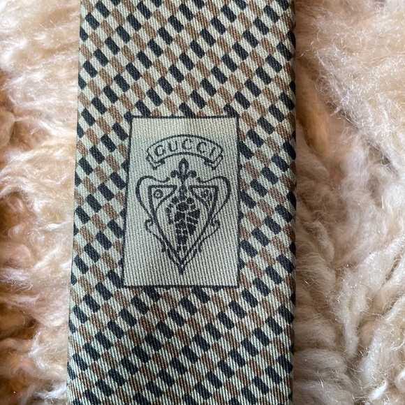 Gucci 100% silk green geometric tie - Picture 6 of 9